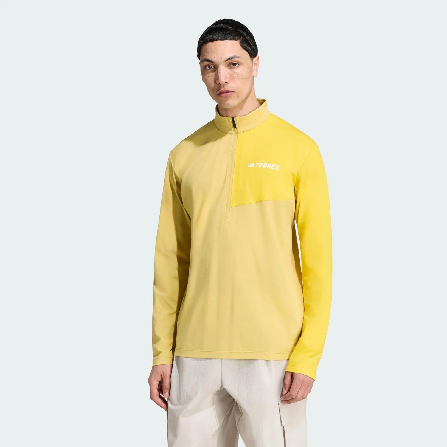 Мужская футболка с принтом TERREX Multi Climacool 1/2 Zip Longsleeve Adidas, Grau