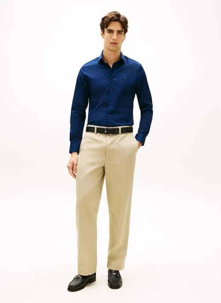 Рубашка с вышивкой флага, стройного кроя, Tommy Hilfiger, темно-синий — фото 4
