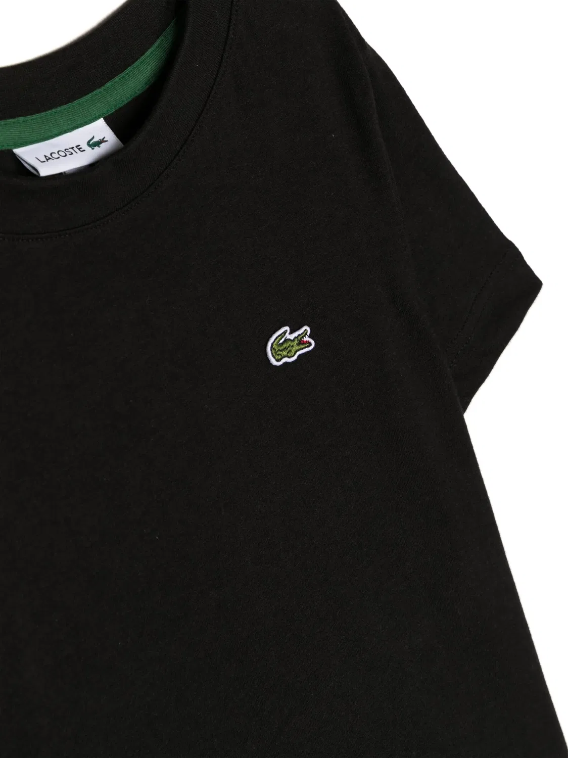 Футболка с аппликацией из хлопка Lacoste, черный — фото 2