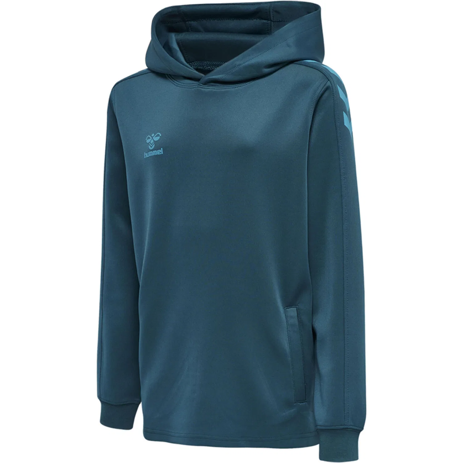 Детское худи с капюшоном hmlCORE XK POLY KIDS SWEAT HOODIE Hummel, Wasserblau Pastellblau Berlinerblau
