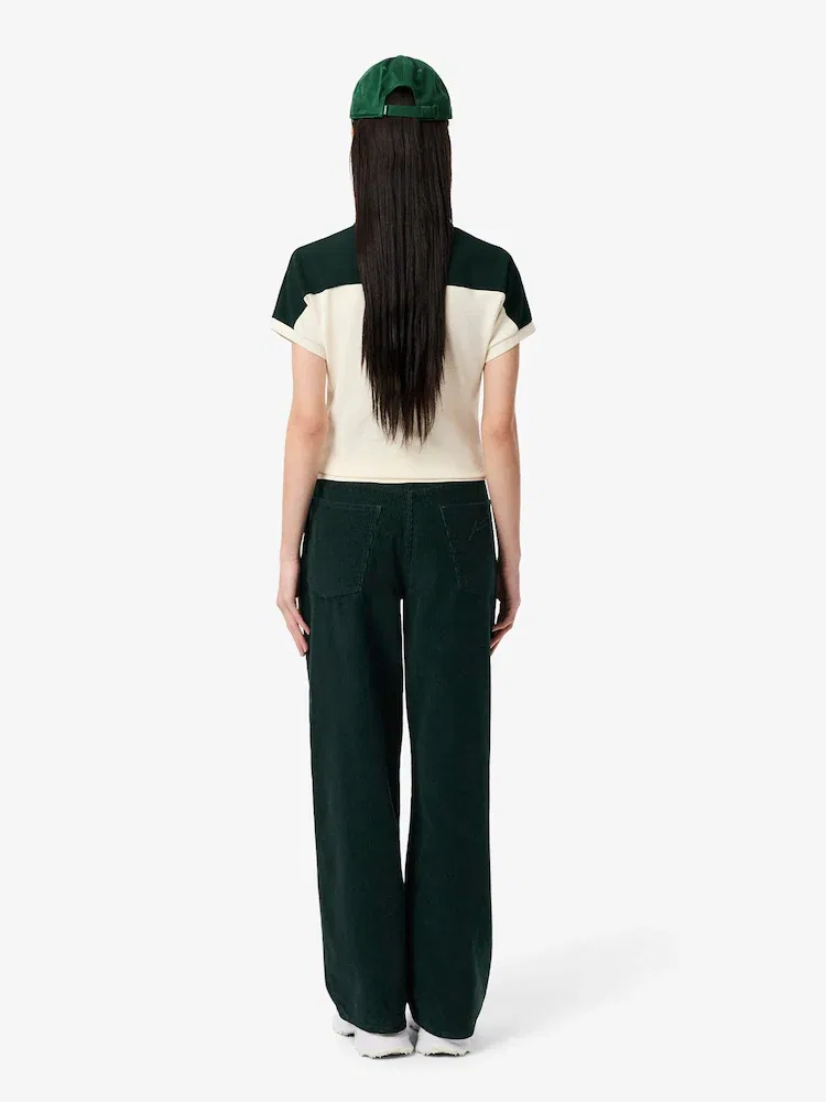 Брюки вельветовые LACOSTE широкие, женские, хлопок — фото 3