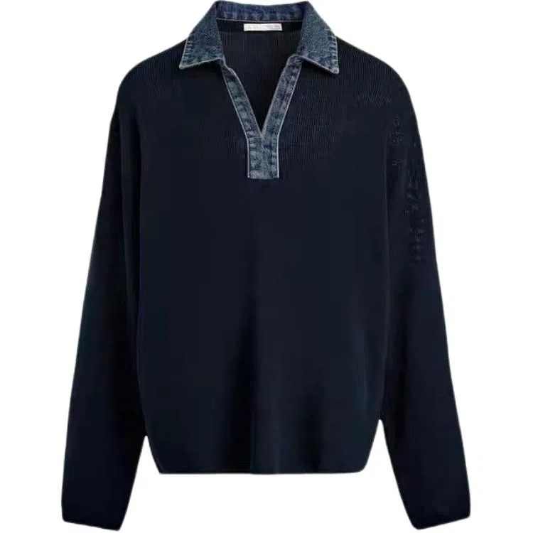 Мужское поло Sea Blue с воротником поло ZARA, Sea Blue