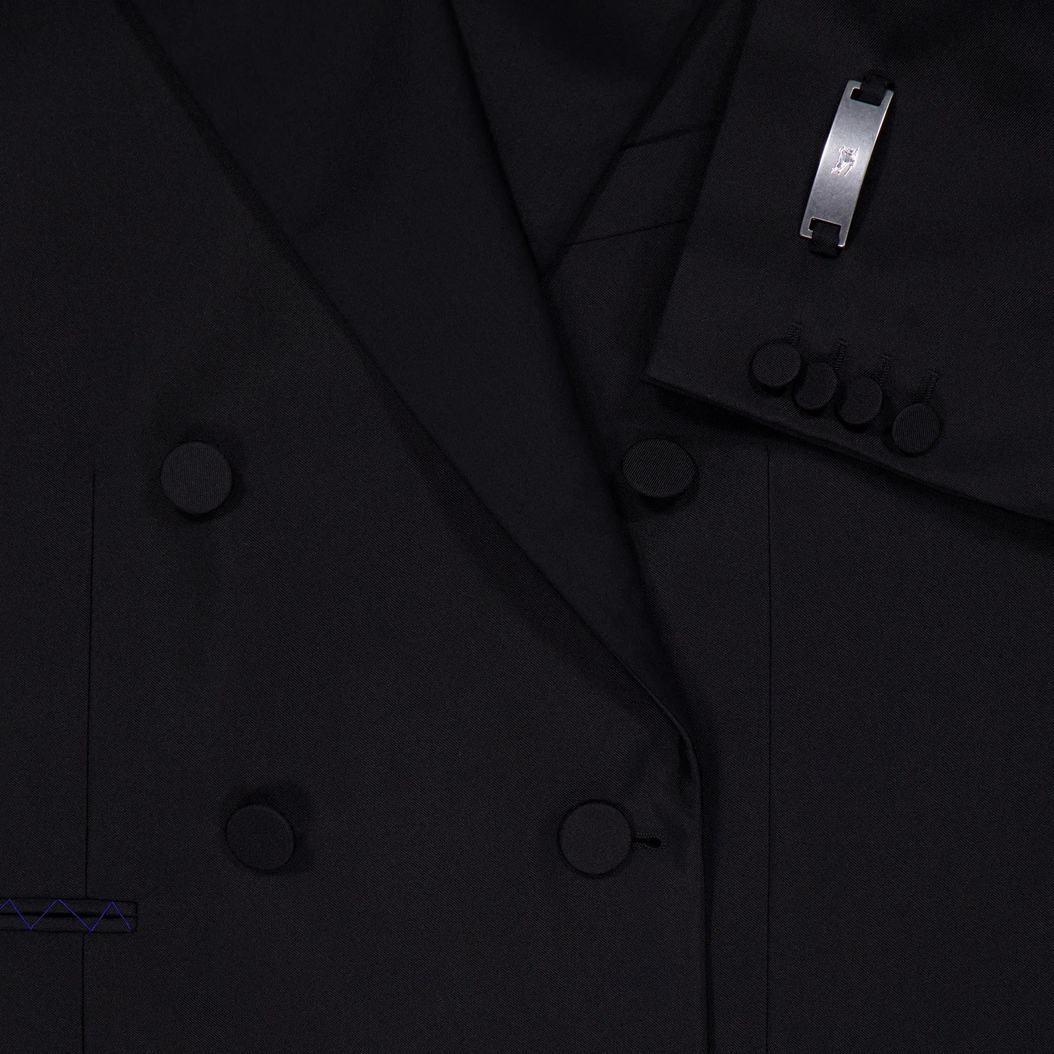 Пиджак двубортный из шерстяного смесового материала Double-Breasted Wool-Blend Blazer Burberry, Black — фото 2