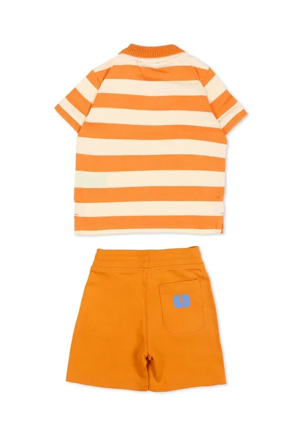 Комплект из футболки и шорт, хлопок, Tru Trussardi Junior, оранжевый — фото 2