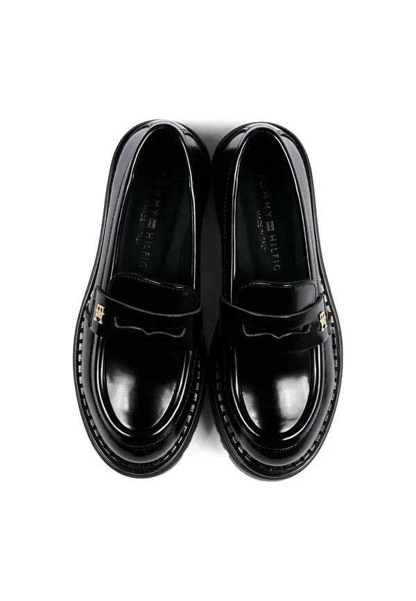 Мокасины кожаные Mocassini Tommy Hilfiger, черный — фото 3