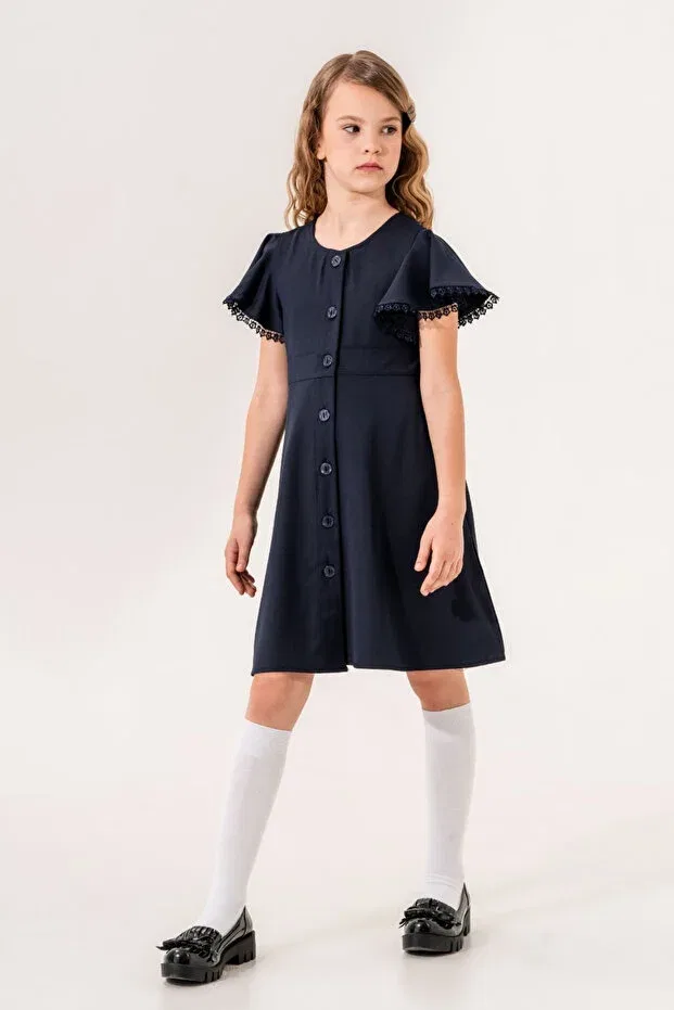 Детское платье для девочек хлопковое Giyicem Tekstil, Navy Blue