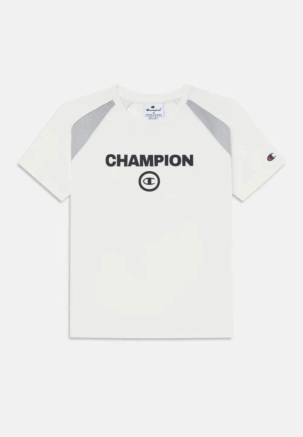 Городская футболка с круглым вырезом унисекс с принтом Champion, Off White