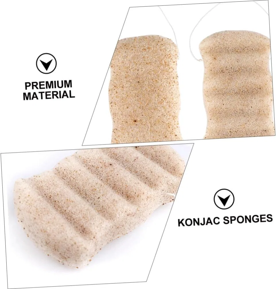 Набор эксфолиирующих спонжей Konjac, Healeved, 3 шт, 11.8x7 см, Beige — фото 3