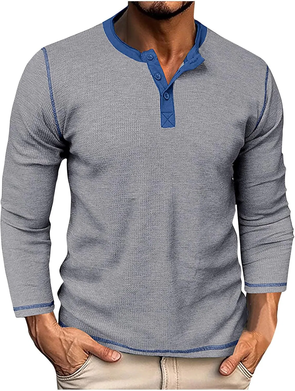 Мужская легкая футболка с воротником Slim Fit, Gray