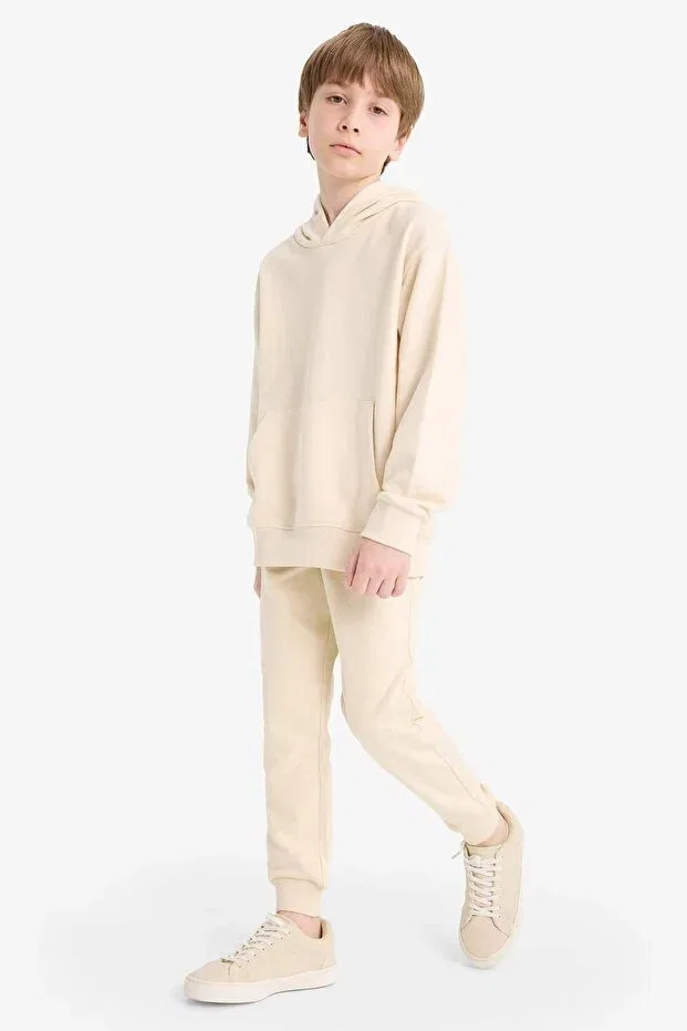 Детские спортивные штаны для мальчиков с эластичным поясом Defacto, Beige-Bg734 — фото 4
