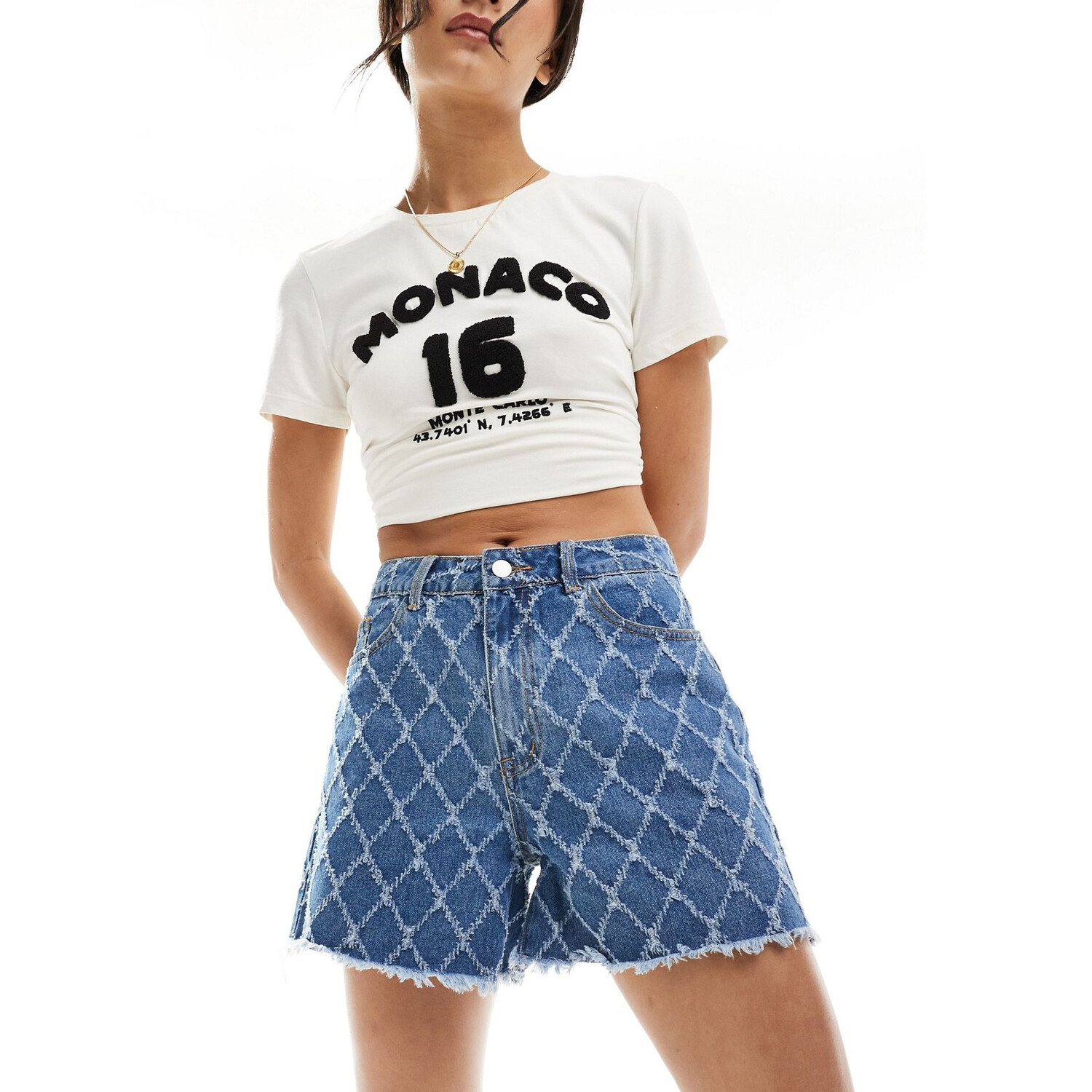 

Шорты Vila Freyed Denim, синий
