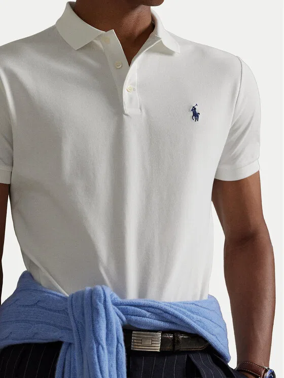 Поло custom slim fit Polo Ralph Lauren, белый — фото 4