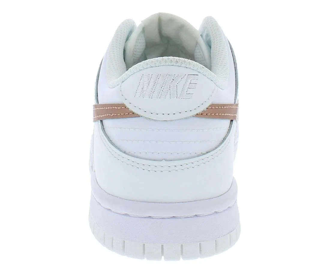 Детские кроссовки для мальчиков с принтом Dunk Low Gs NIKE, White Metallic Red Bronze — фото 3