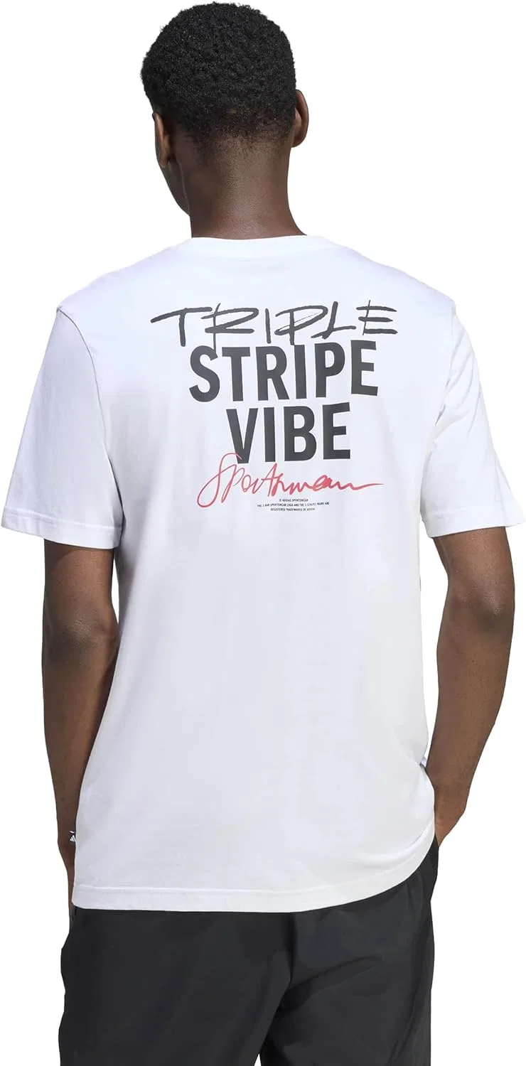 Футболка Adidas Men's Triple Stripe Vibe Graphic, белый — фото 3