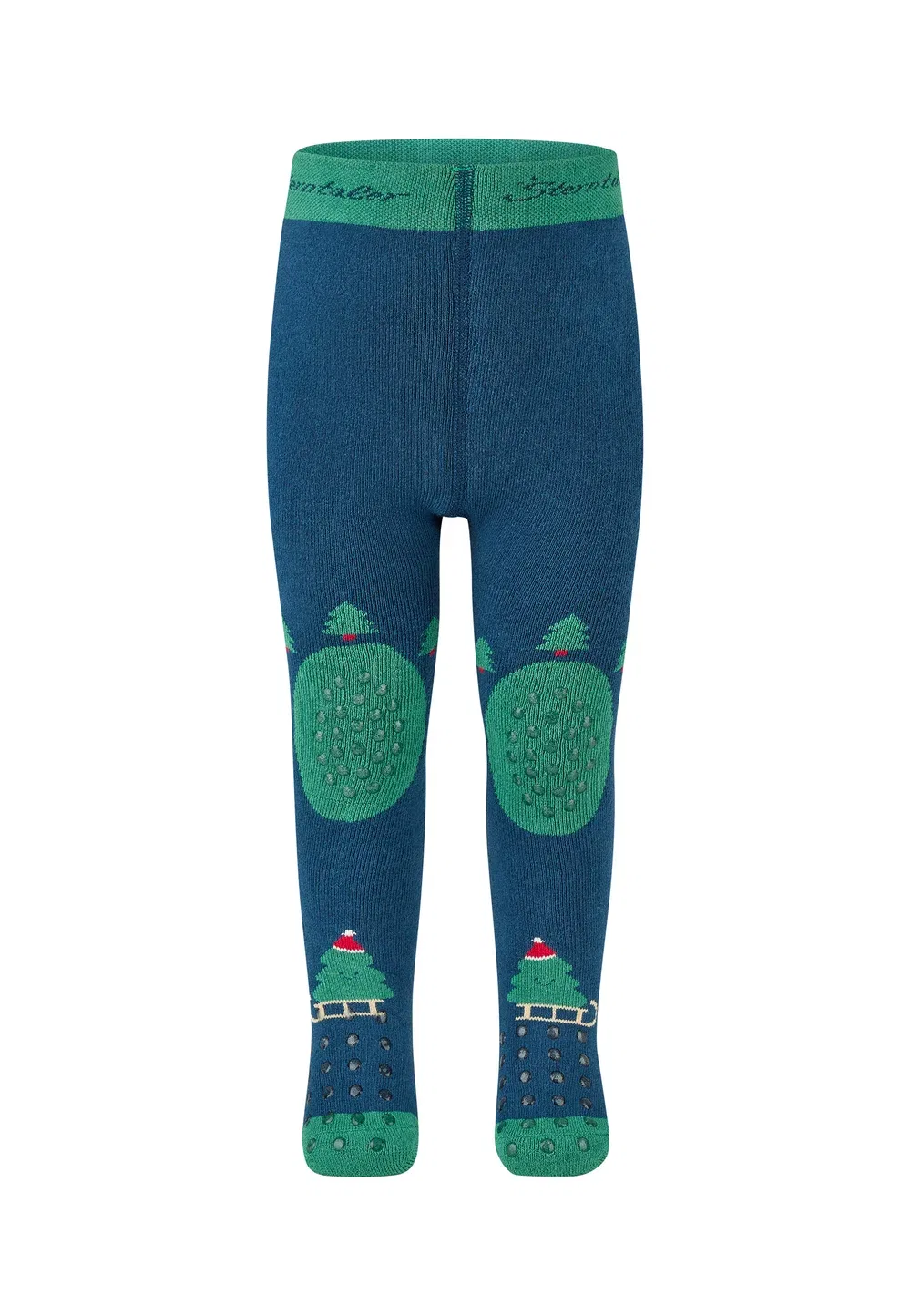 Krabbelstrumpfhose tannenbaum mit abs-noppen im kniebreich - колготки Sterntaler, Blau