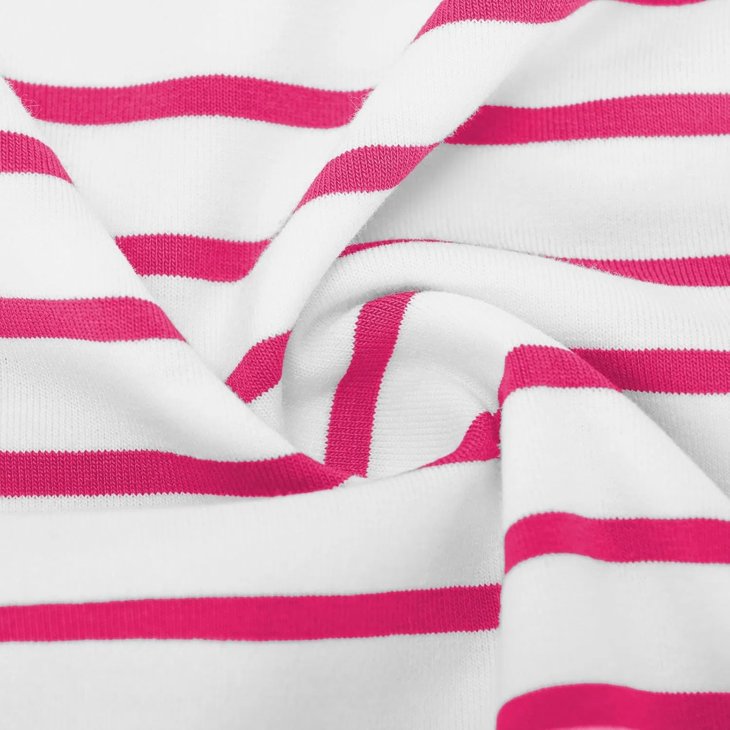 Женское полосатое платье-футболка миди с боковым разрезом, Hot Pink — фото 3