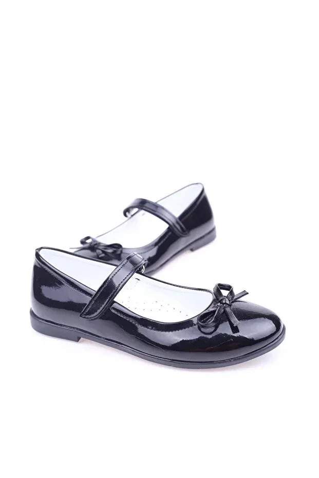 Детские балетки для девочек с коротким каблуком Ortaç 2079 Walkenzo, Black