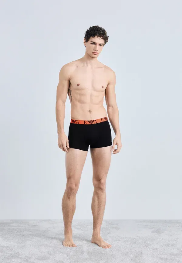 Трусы с крупной монограммой, комплект из 3 штук Emporio Armani, черный