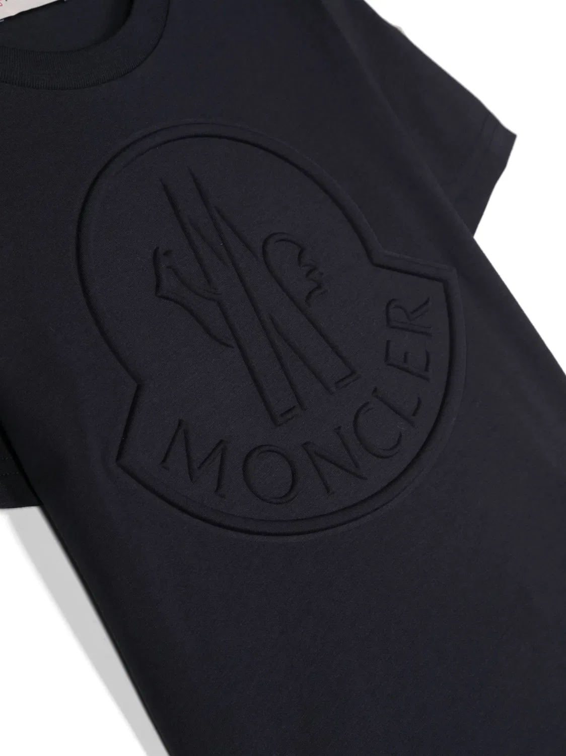 Хлопковая футболка с тисненым логотипом Moncler, прусский синий — фото 2