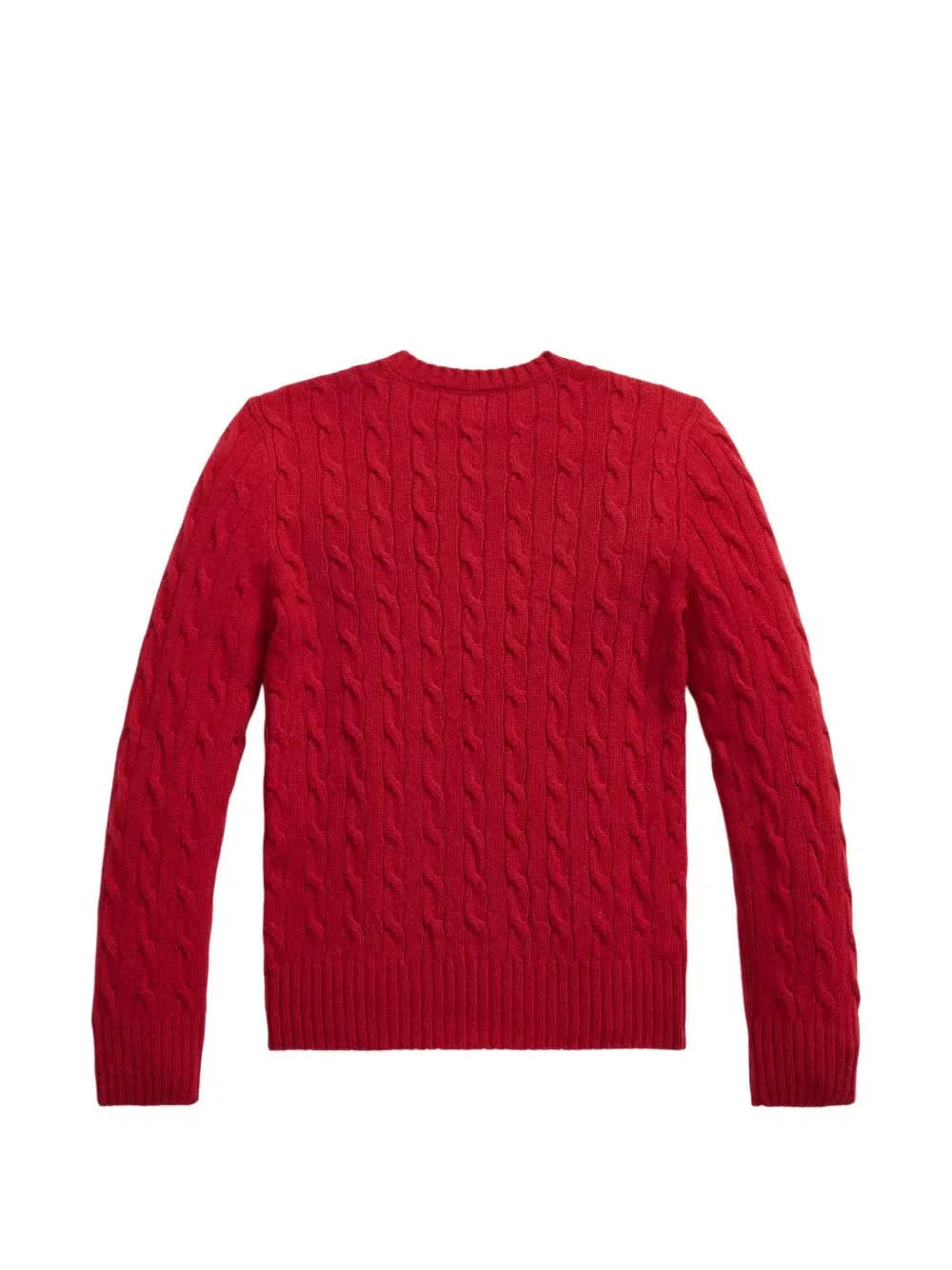 Джемпер с узором косичка Polo Pony Polo Ralph Lauren Kids, красный — фото 2