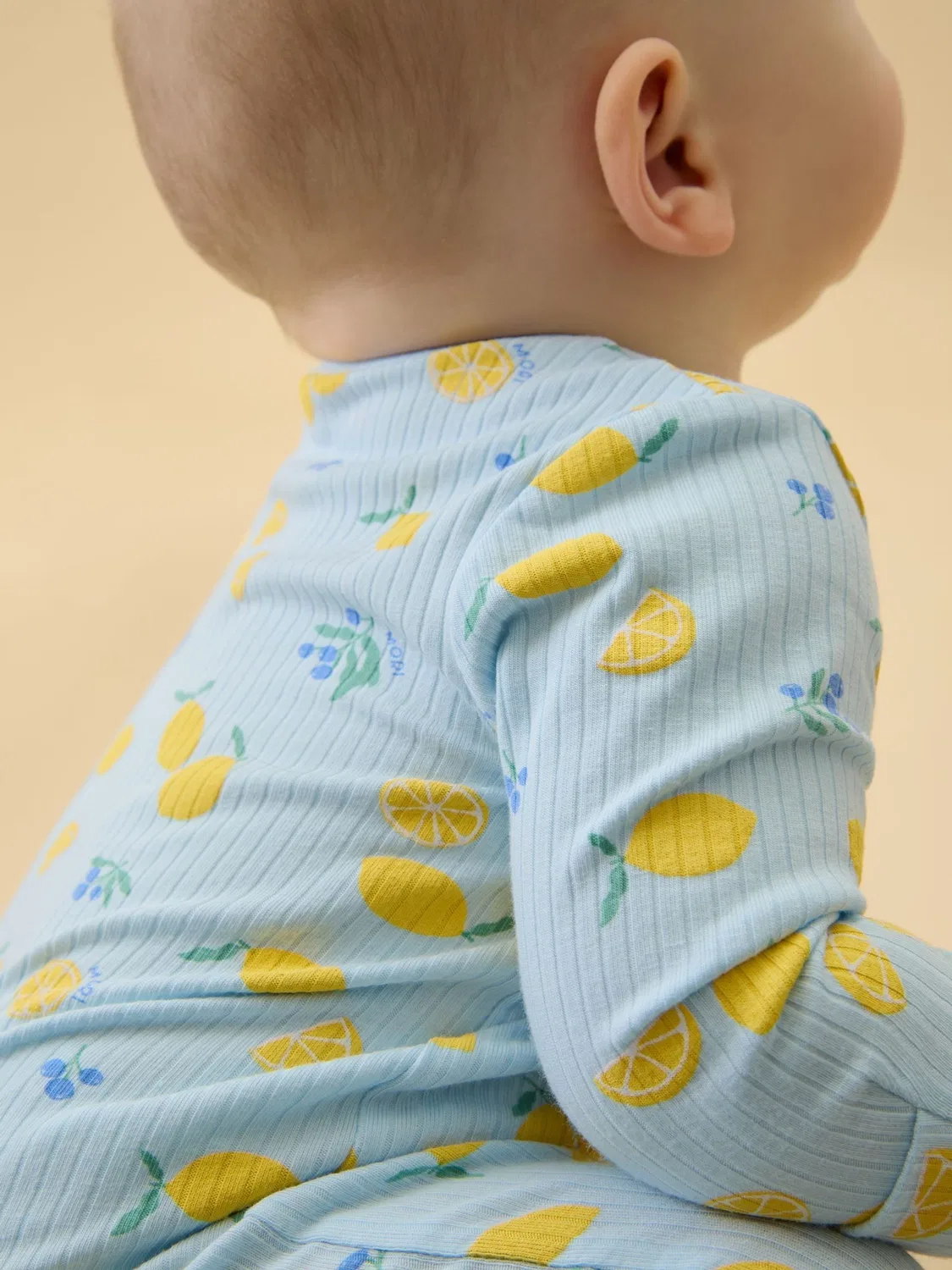 Комбинезон для сна Ribbed Lemon Lullaby Mori, синий — фото 3