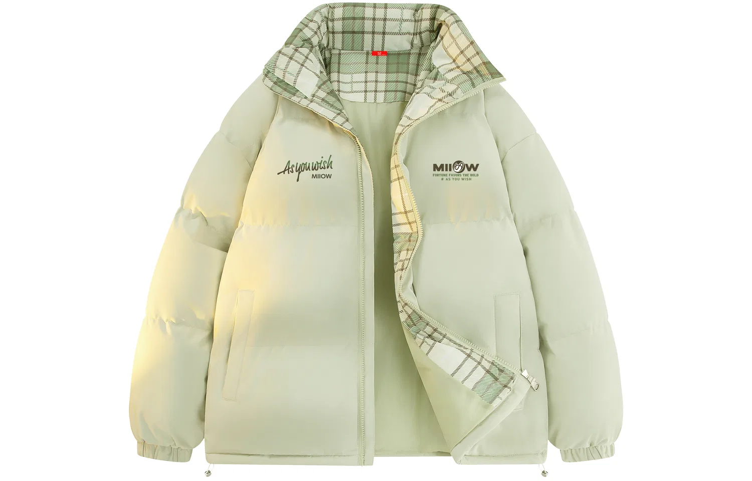 Детский пуховик с воротником-стойкой Lime Green MIIOW