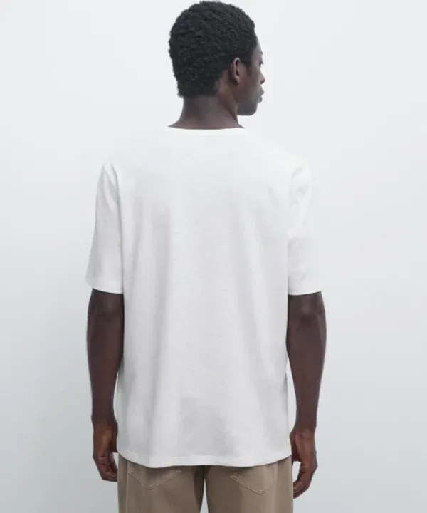 Футболка с коротким рукавом из льняной смеси, Massimo Dutti — фото 3