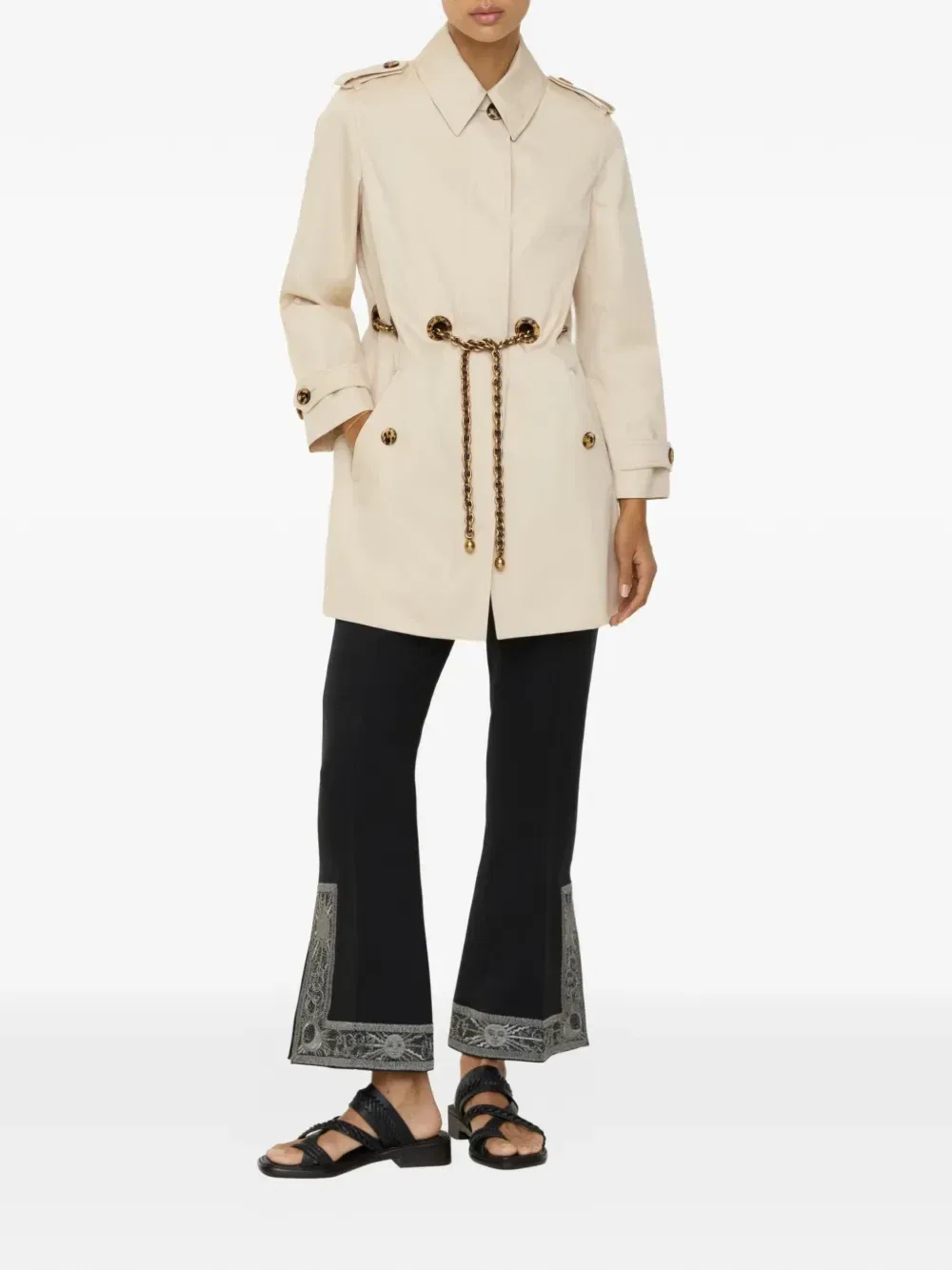 Плащ-каркоут Burberry Stonehaven, укороченный, бежевый — фото 3