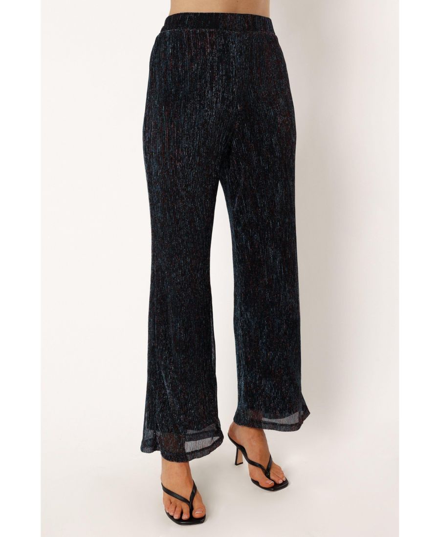 

Женские брюки Sonja с широкими штанинами - черные с бирюзовыми вставками Petal and Pup, Black teal