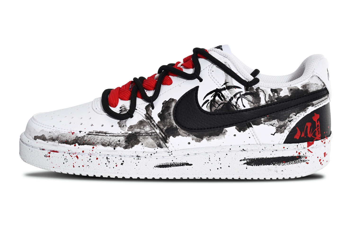 

Кроссовки Nike Court Vision 1 Skateboarding Shoes Men Low-top Black/Red, черный/красный
