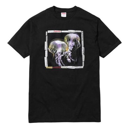 

Футболка ss18 jellyfish tee printing short sleeve black Supreme, черный