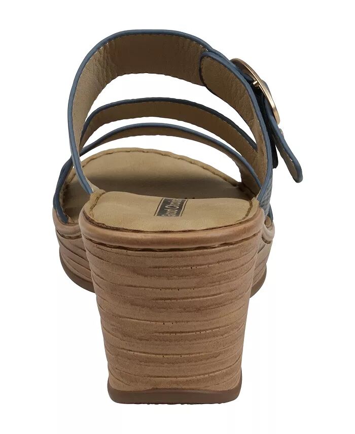 Женские босоножки Odalis Buckle Comfort на танкетке GC Shoes, синий — фото 3