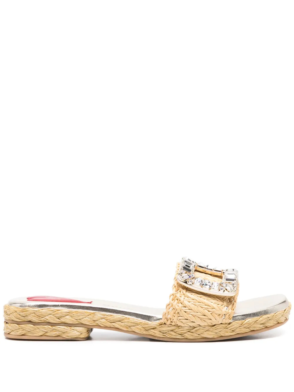 Сандалии с кристаллами Roger Vivier, нейтральный