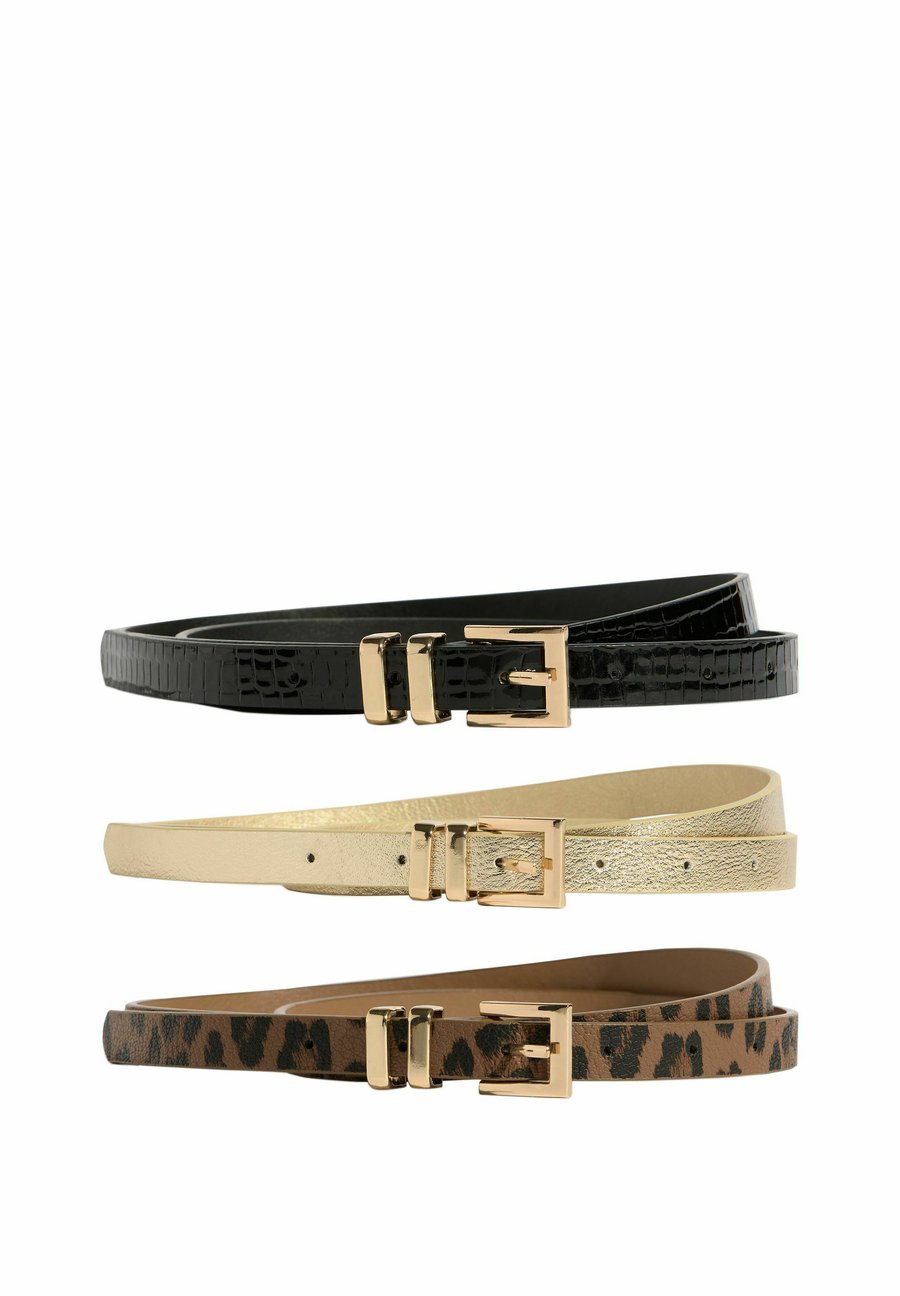 

Ремень Lipsy SKINNY 3 PACK, Gold Leopard And Black/Gold-Coloured