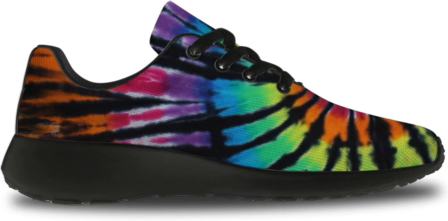 Кроссовки Horethy Tie Dye для женщин и мужчин, беговые кроссовки, женские и мужские прогулочные, теннисные кроссовки, удобные спортивные кроссовки для джоггинга, подарки, оранжевый — фото 3
