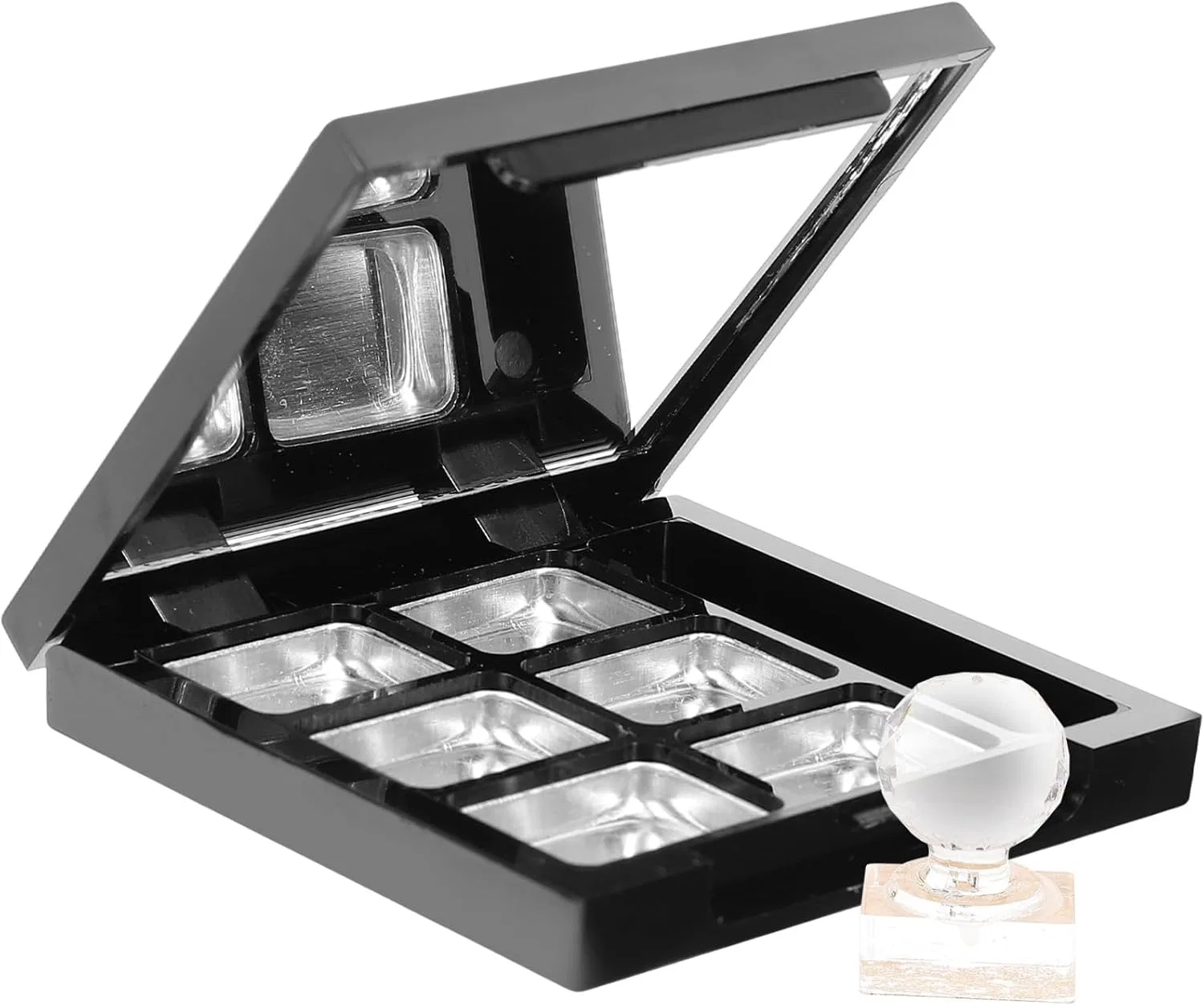 Палетка для теней ULTECHNOVO с зеркалом 6.5x6.5x1 см