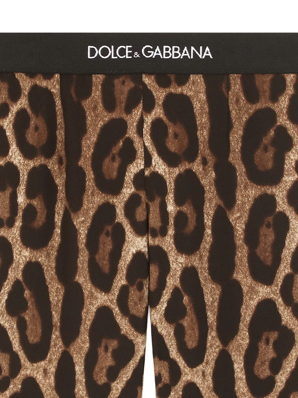 Леггинсы с леопардовым принтом Dolce & Gabbana Kids, коричневый — фото 3
