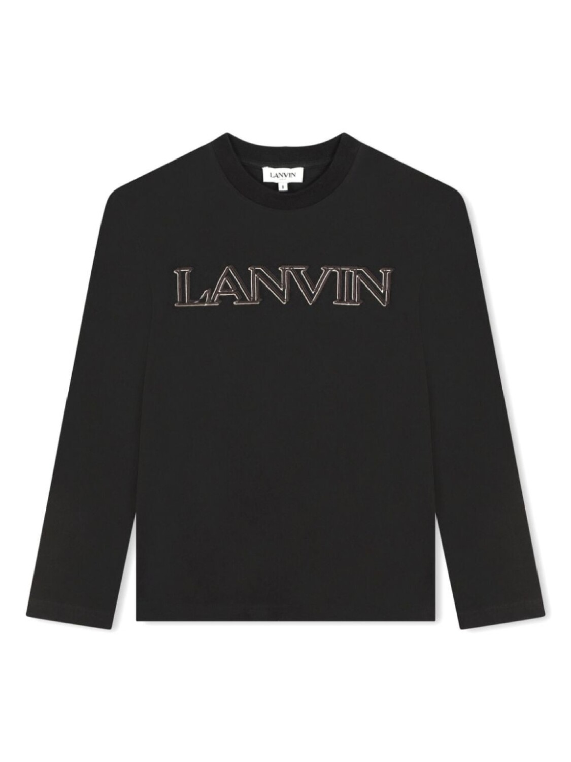 

Lanvin Enfant футболка с вышитым логотипом, черный