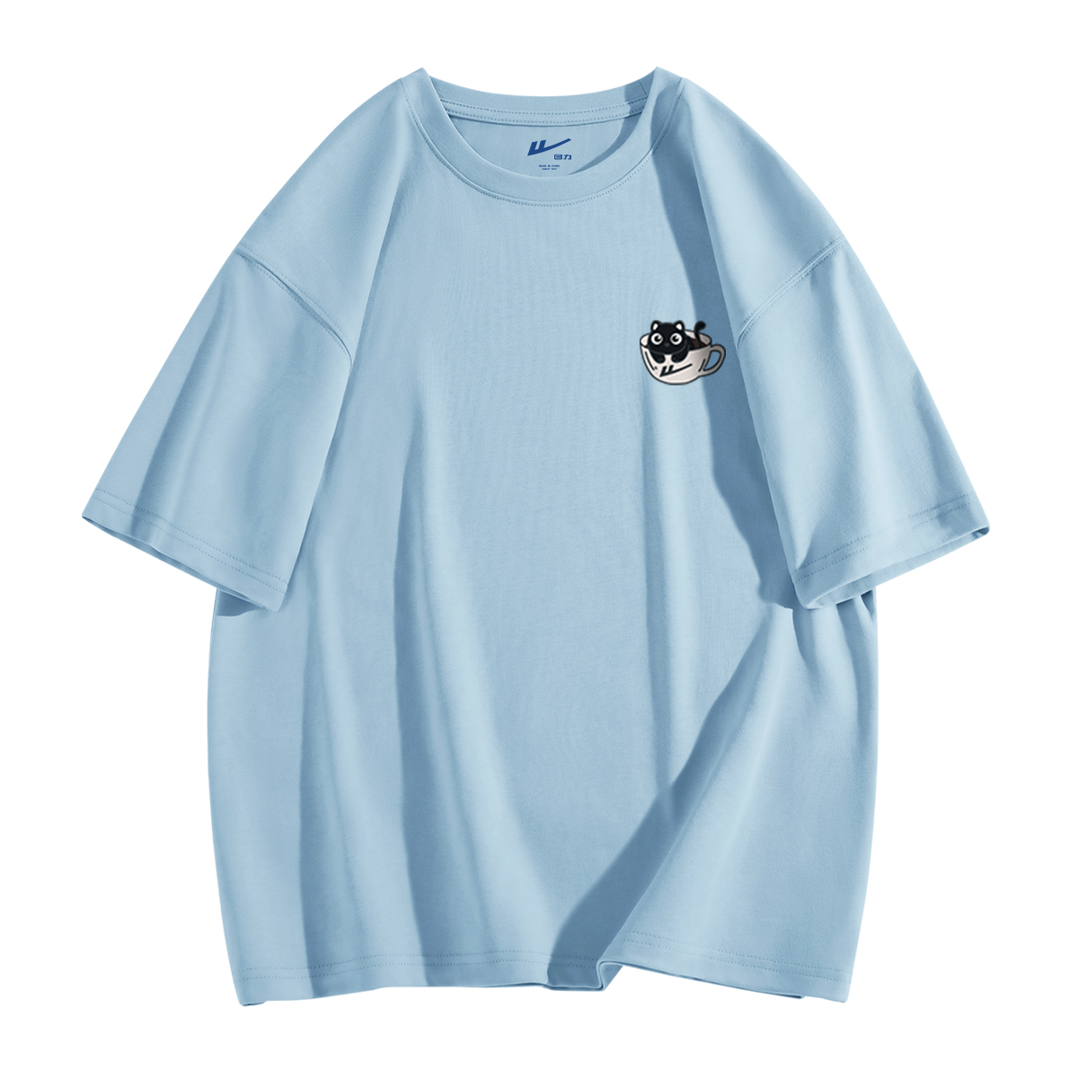 

Футболка мужская с круглым вырезом, средней плотности WARRIOR, светло-синий