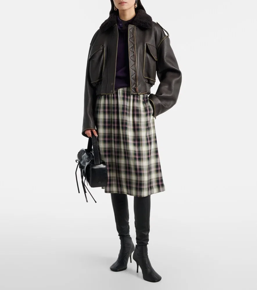 Многослойный шерстяной поло-свитер Acne Studios, фиолетовый — фото 2