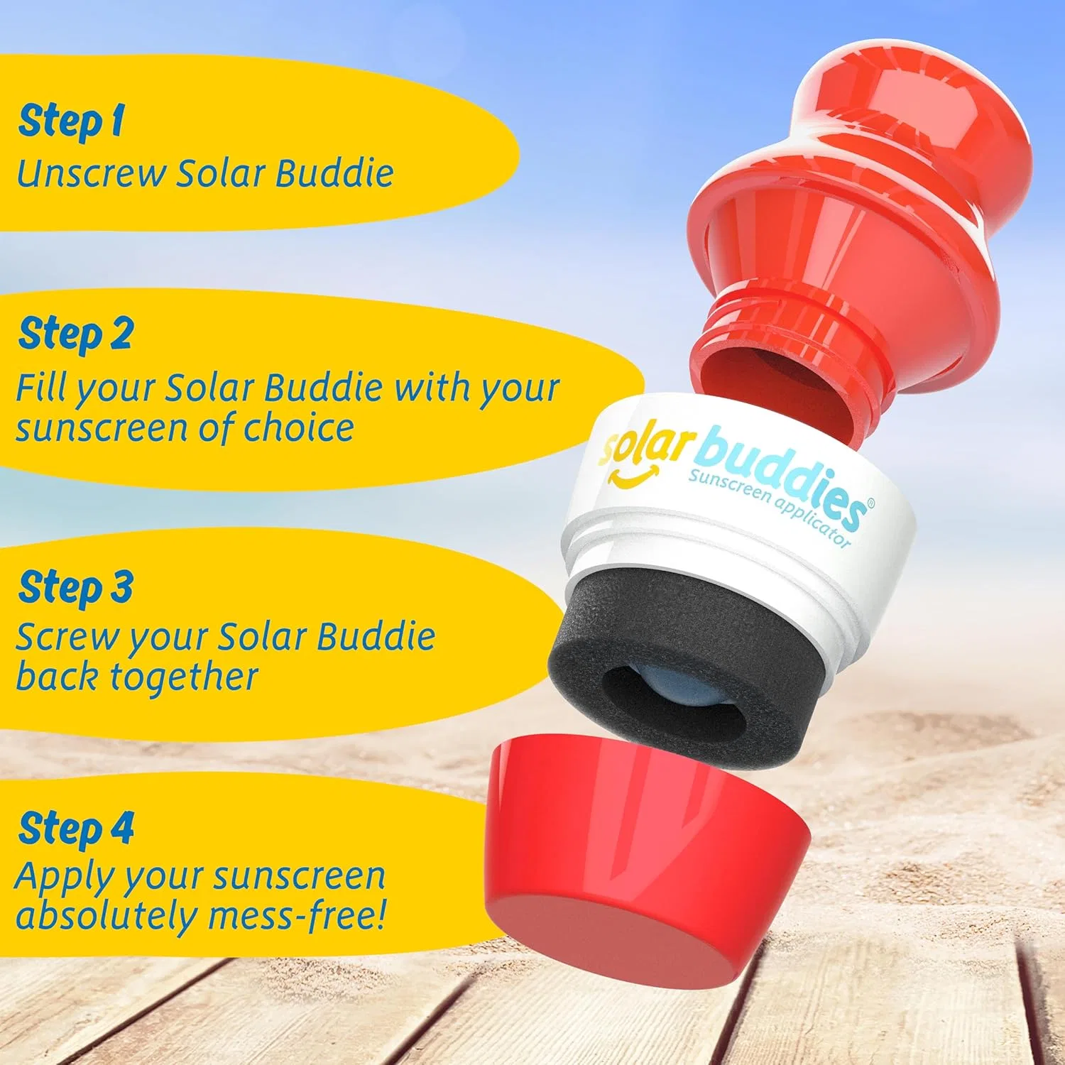 Аппликатор для солнцезащитного крема Solar Buddies красный 100 мл — фото 4