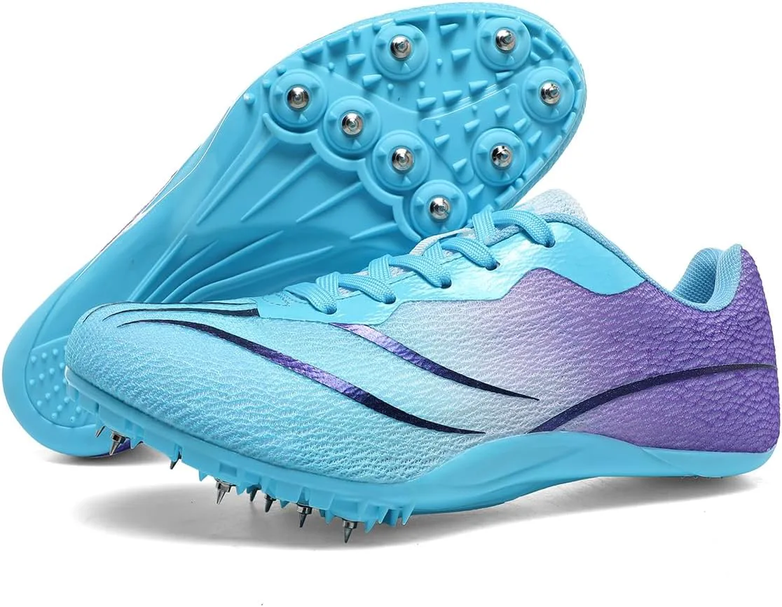 

Беговые шиповки для женщин Track Spike Shoes Беговая обувь для мужчин Унисекс Беговые и легкоатлетические кроссовки для спринта и дистанционного бега с 7 шипами TauLene, светло-фиолетовый