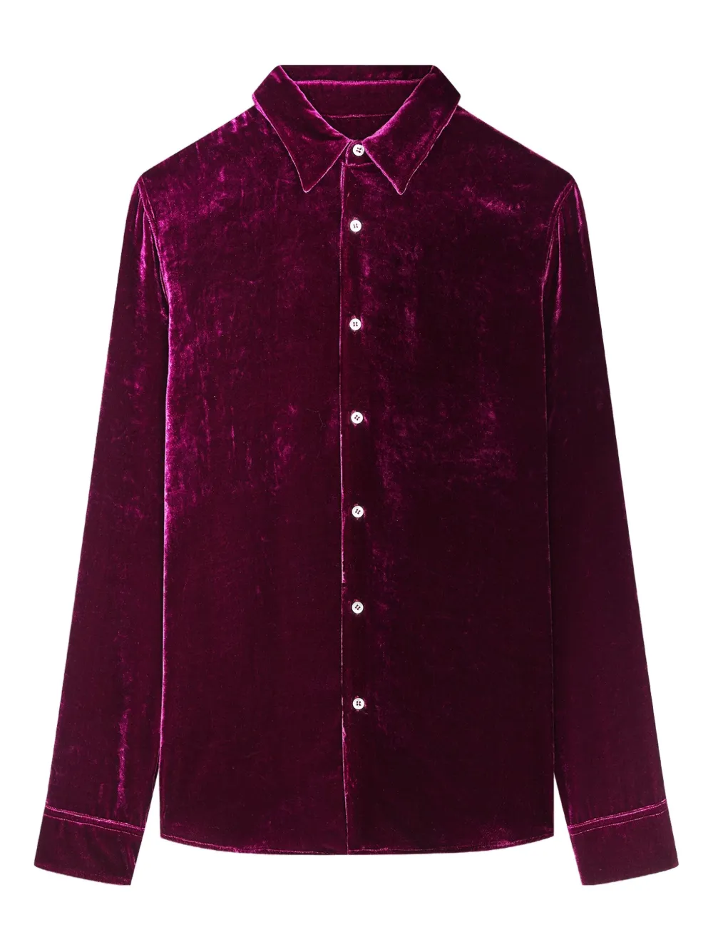 

Бархатная рубашка с длинными рукавами DRIES VAN NOTEN, фиолетовый