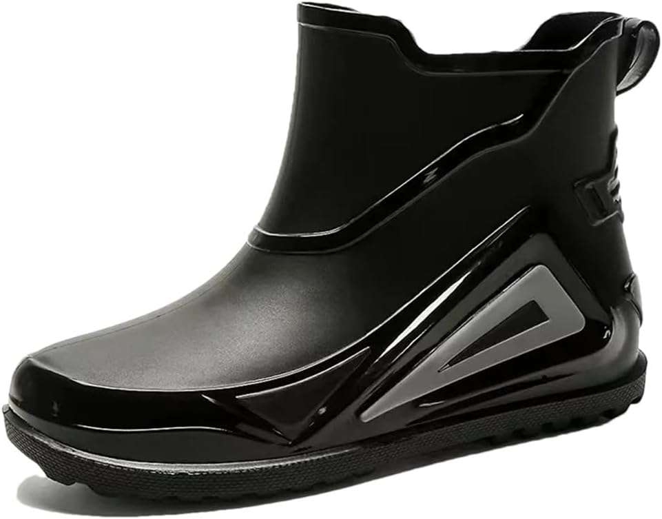 

Мужские рыбацкие ботинки Wjnvfioo для активного отдыха, нескользящие, легкие походные ботинки, дождевые сапоги Shaxi, прочные водонепроницаемые резиновые ботинки, черный