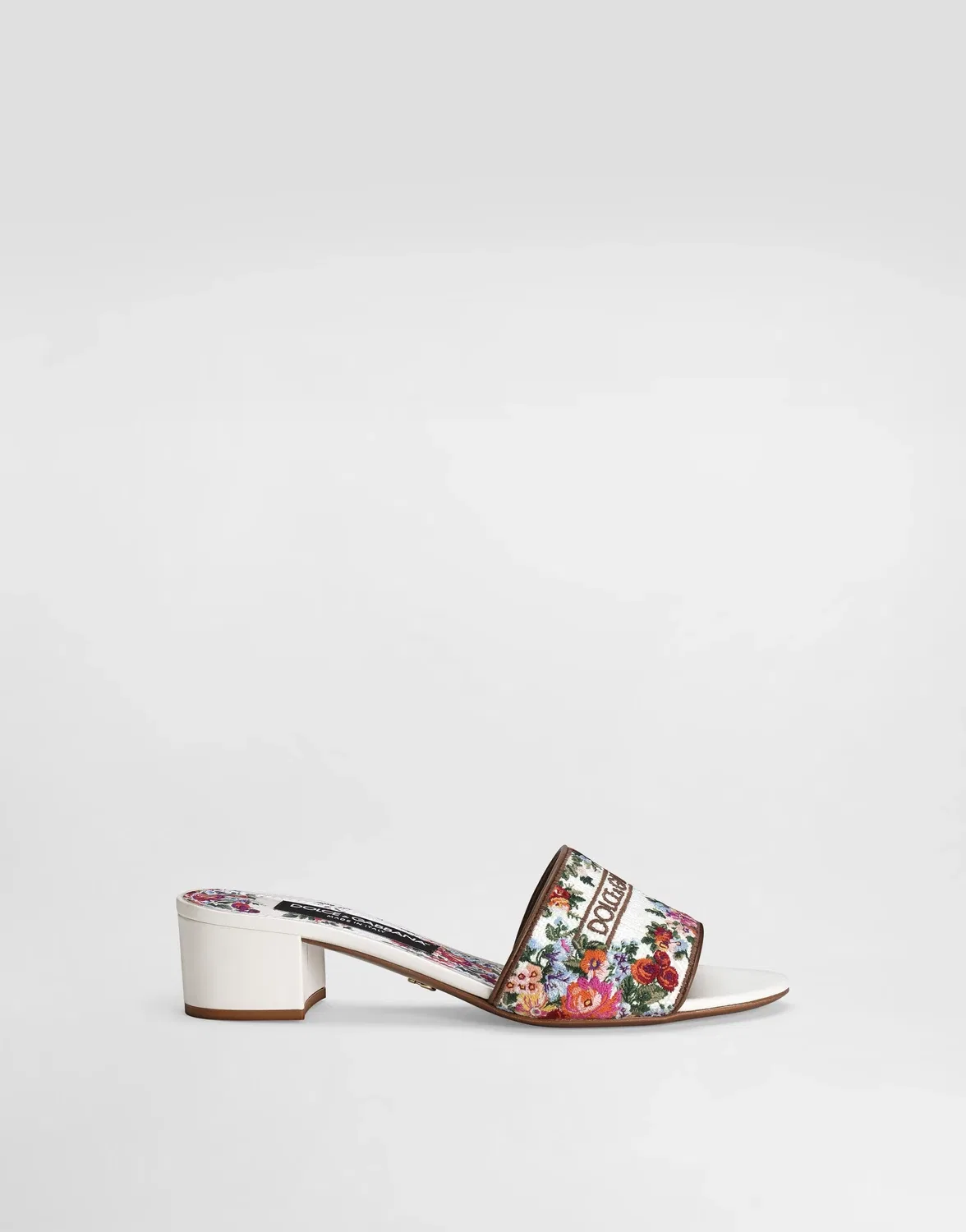 Мюли из наппы с вышивкой DOLCE & GABBANA, белый