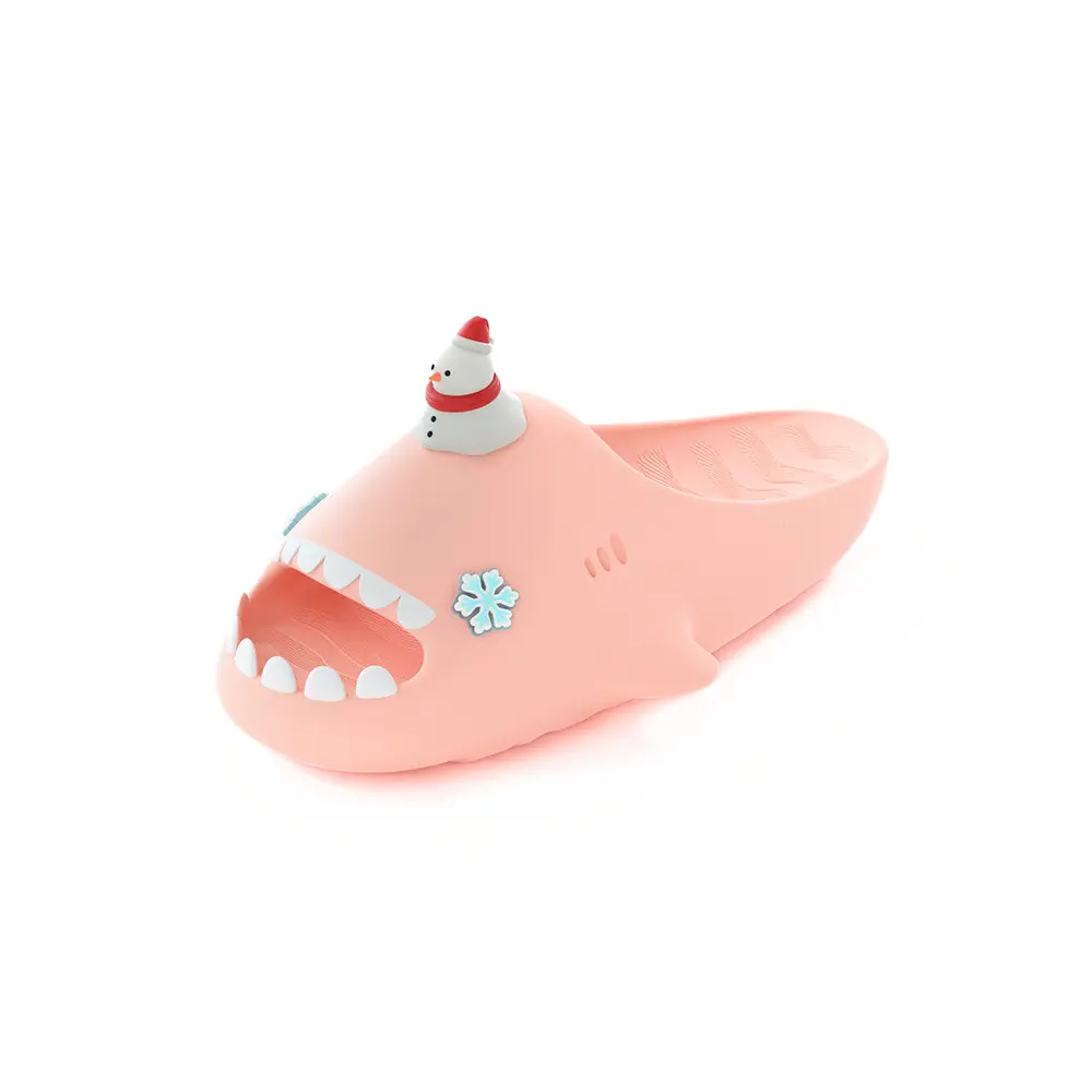 

HelloSlippers Акула-снеговик, унисекс слайдеры розовые, цвет Pink