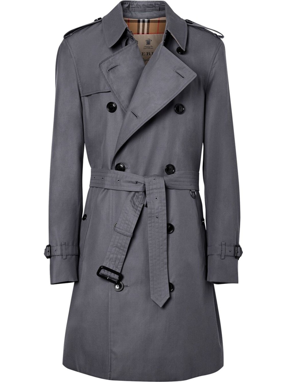 

Burberry тренч Chelsea Heritage длины миди, серый