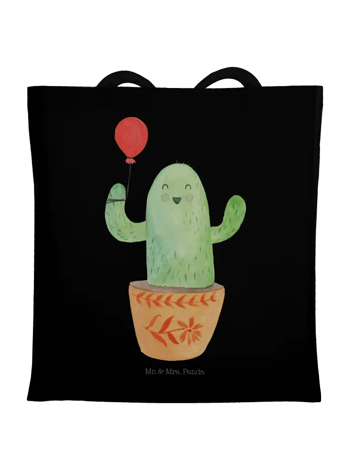 

Сумка для переноски Mr & Mrs Panda Kaktus Luftballon ohne Spruch, черный