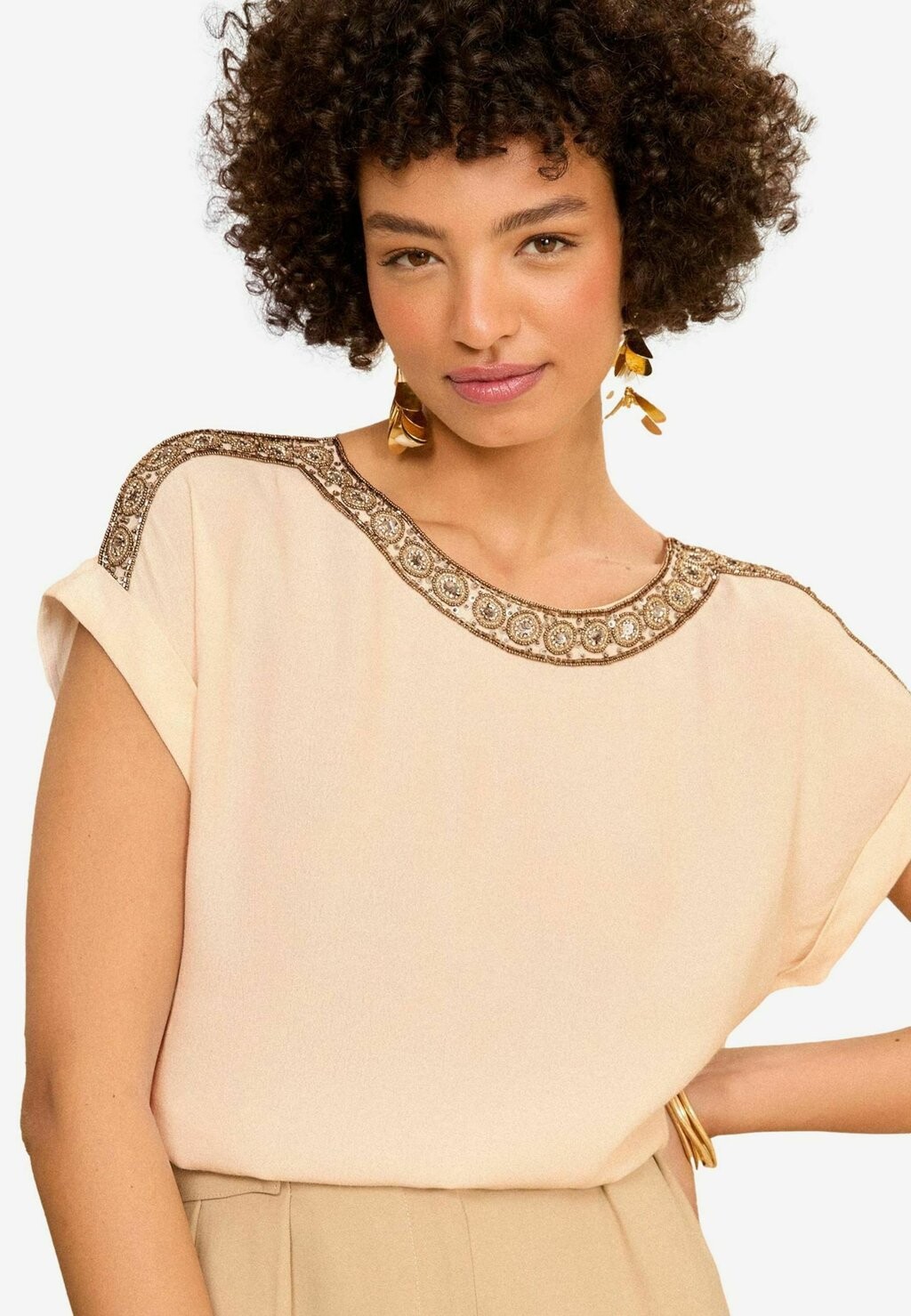 

Футболка с принтом ROLL SLEEVE REGULAR FIT Love & Roses, белый