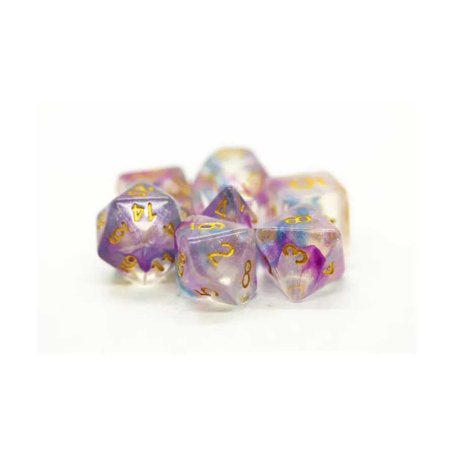 

Поликомплект Violent Storm с золотом (7), Acrylic-Resin Dice - Luminous